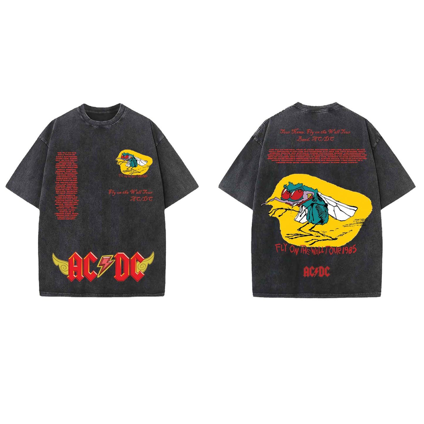 AC DC Designed Vintage Oversized T-shirt
