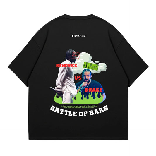 Drake Vs Kanye Heavyweight Oversized Tee - Black