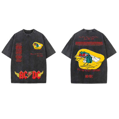 AC DC Designed Vintage Oversized T-shirt