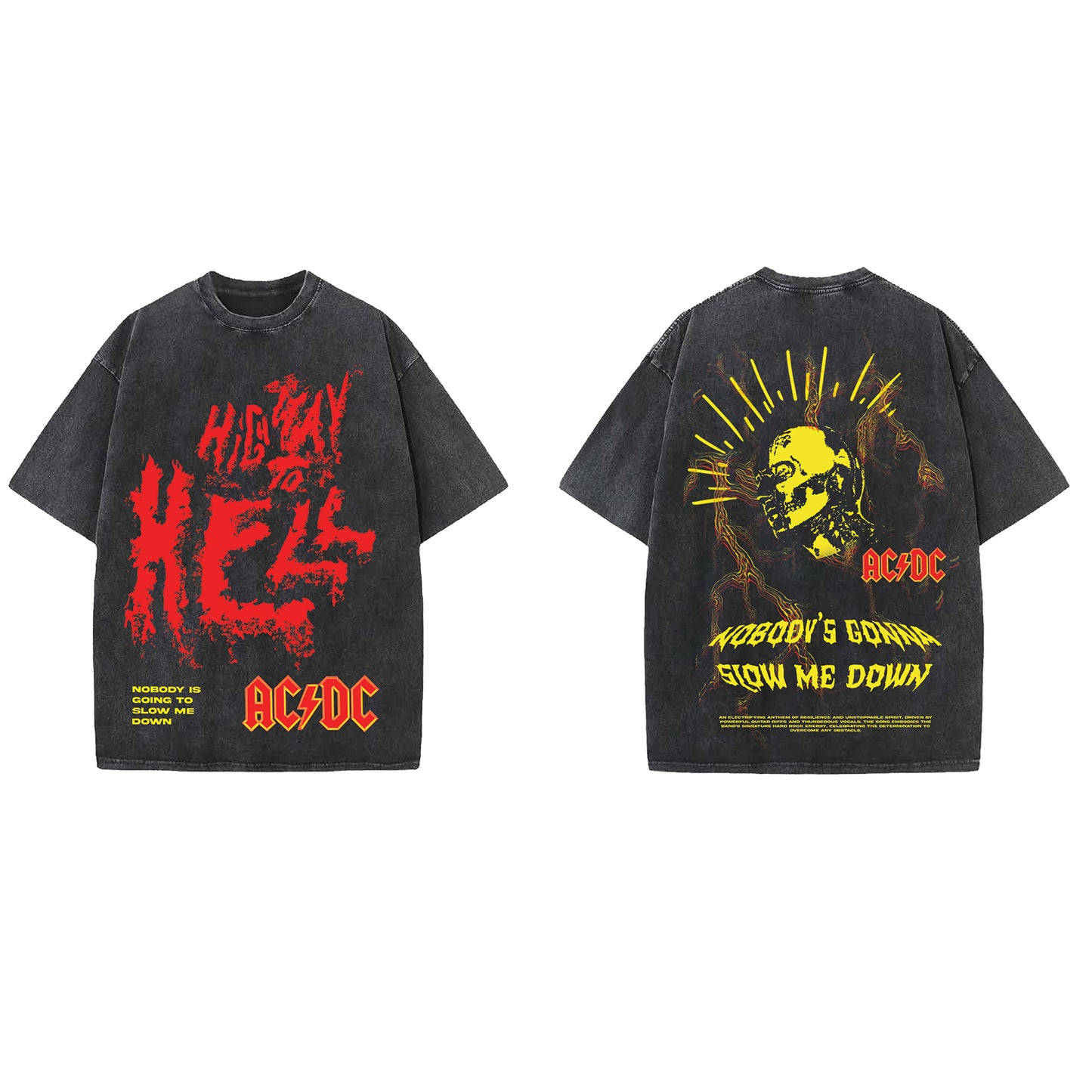Highway To Hell Designed Vintage Oversized T-shirt