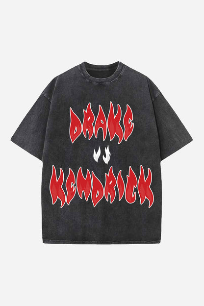 Drake  vs Kendrick Designed Oversized T-shirt