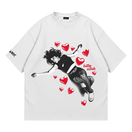 Billie Eilish Valentine Heavyweight Oversized Tee - White