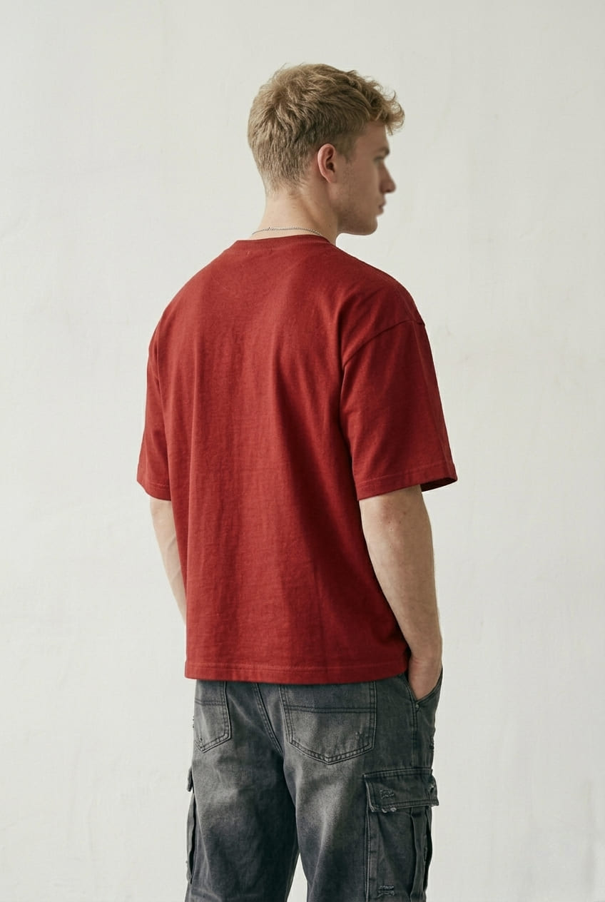 Premium Heavyweight Plain Oversized T-shirt - Red