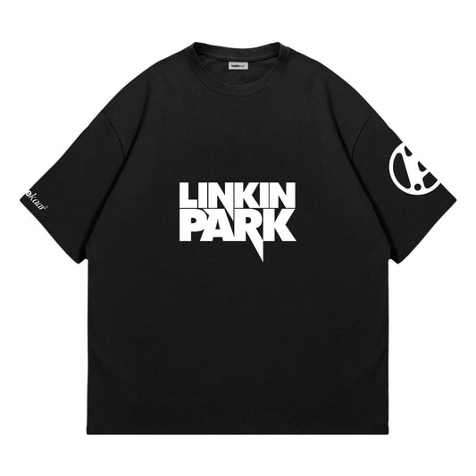 Linkin Park Chester Bennington Oversized Black T-shirt - Front View