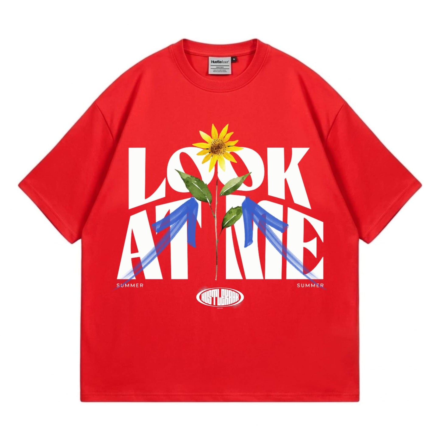 Look At Me Heavyweight Oversized Tee - Red