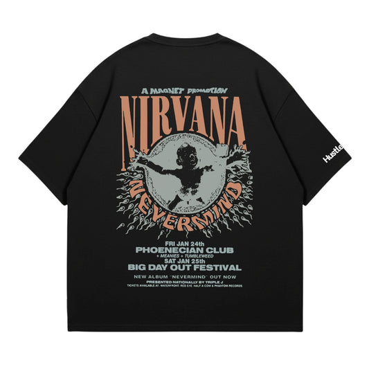 Nirvana Nevermind Heavyweight Oversized Tee - Black
