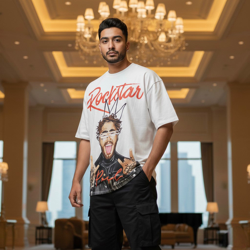 Post Malone Rockstar Heavyweight Oversized Tee - White