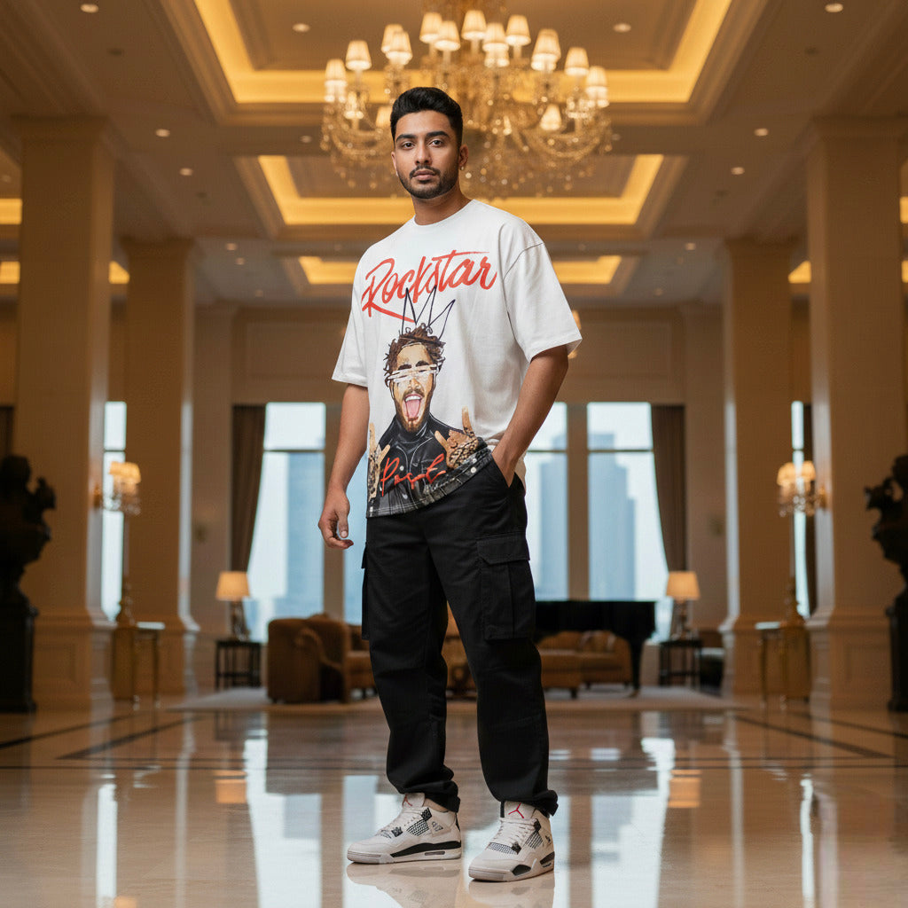 Post Malone Rockstar Heavyweight Oversized Tee - White