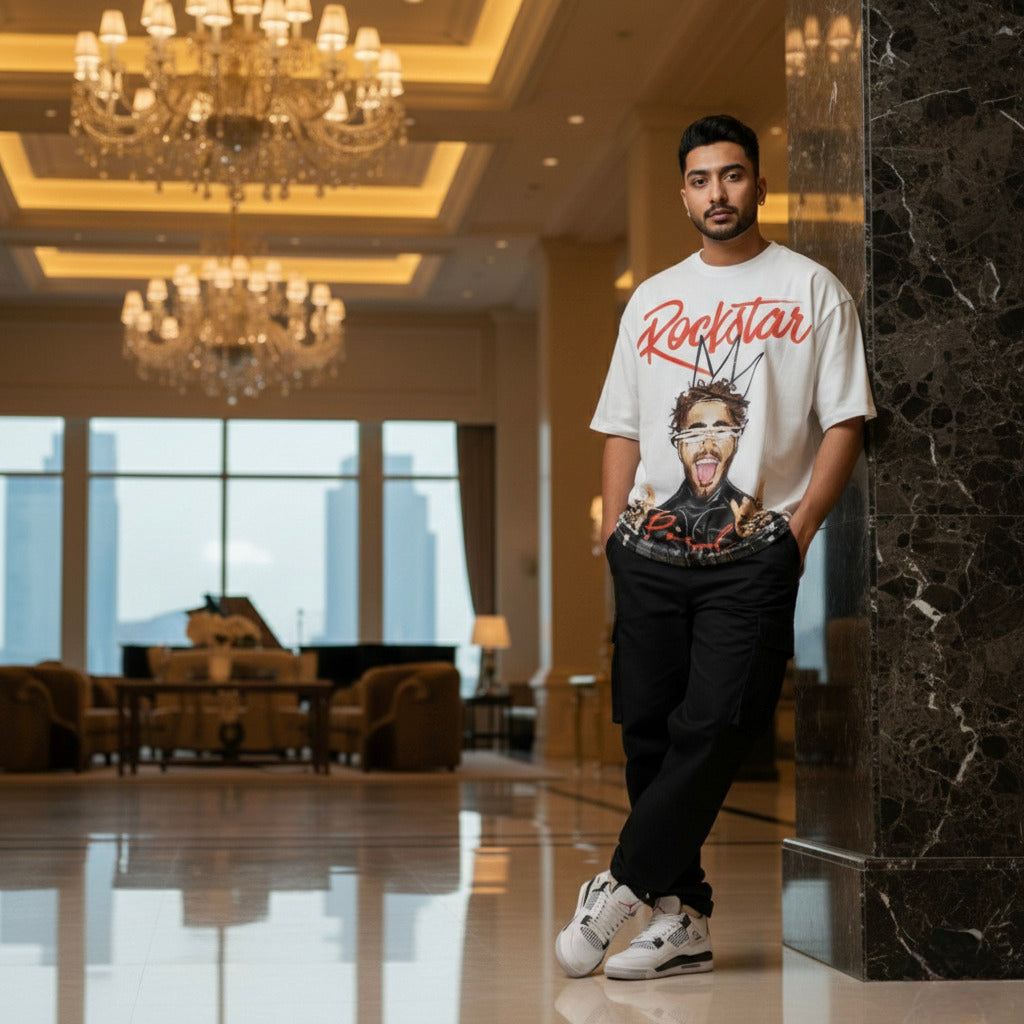 Post Malone Rockstar Heavyweight Oversized Tee - White