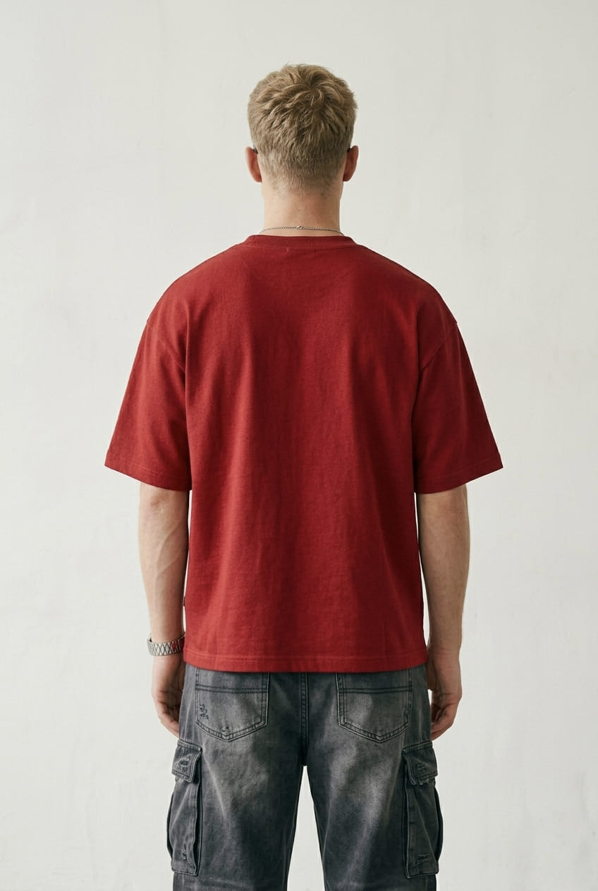 Premium Heavyweight Plain Oversized T-shirt - Red