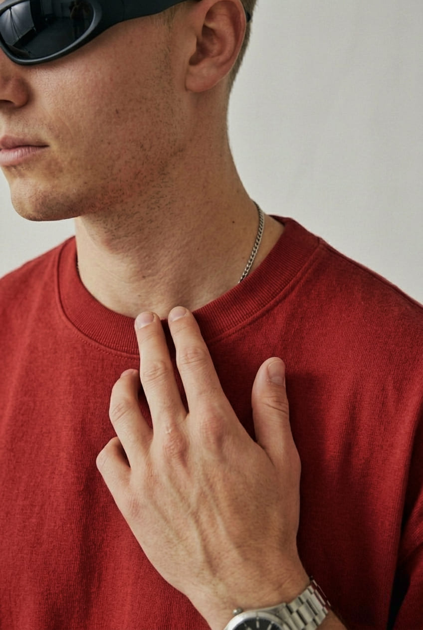 Premium Heavyweight Plain Oversized T-shirt - Red