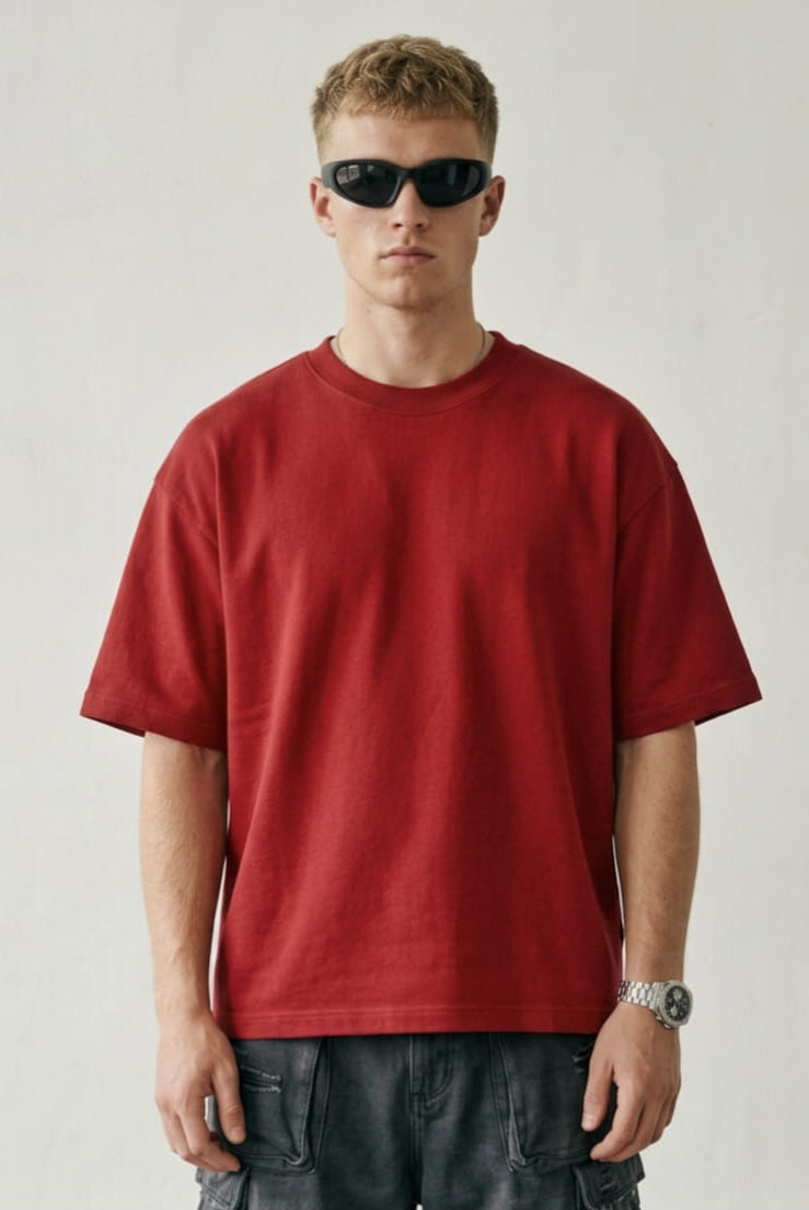Premium Heavyweight Plain Oversized T-shirt - Red