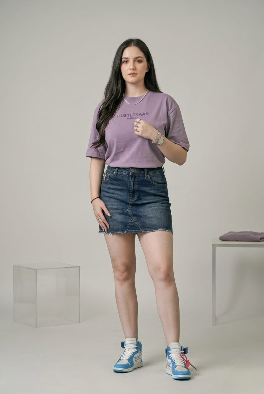 Premium Purple Essential Oversized T-shirt