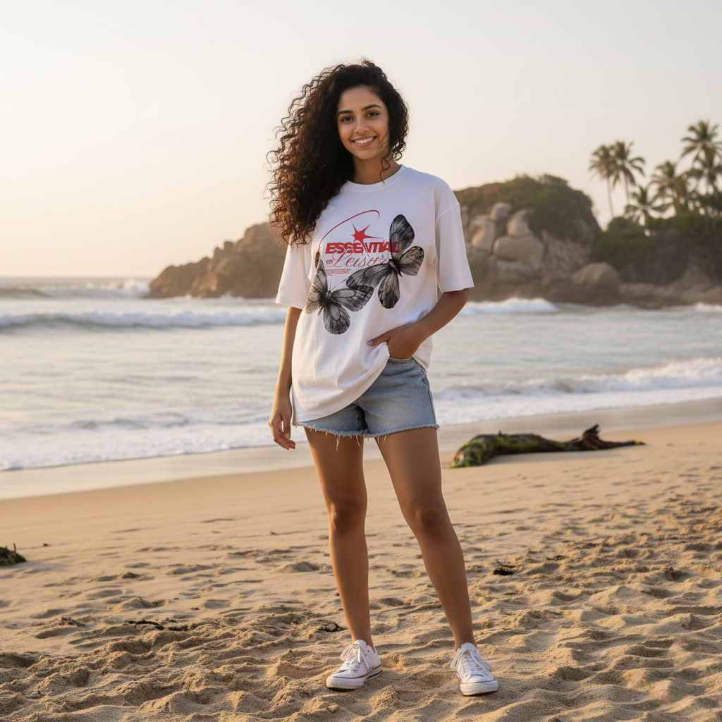 Essential of Leisure Heavyweight Oversized Tee - White