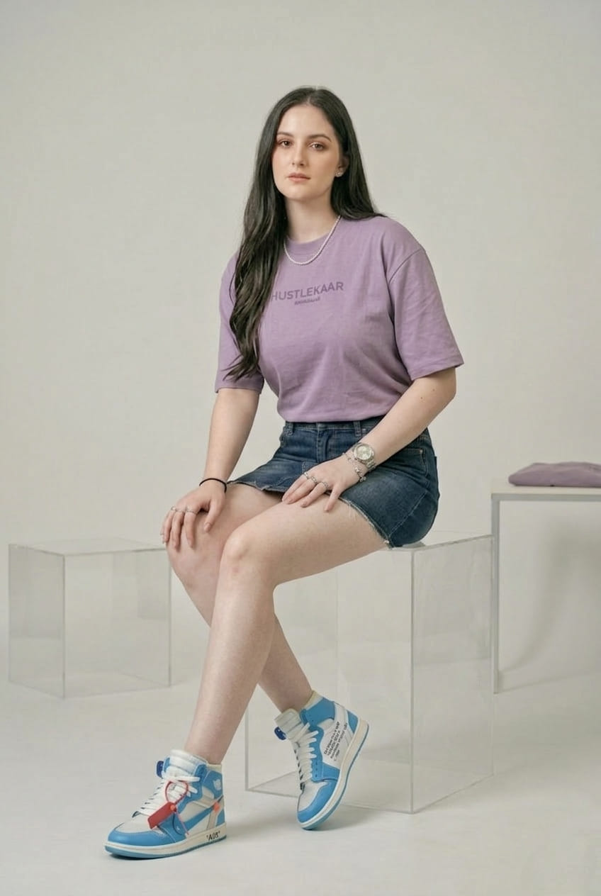 Premium Purple Essential Oversized T-shirt