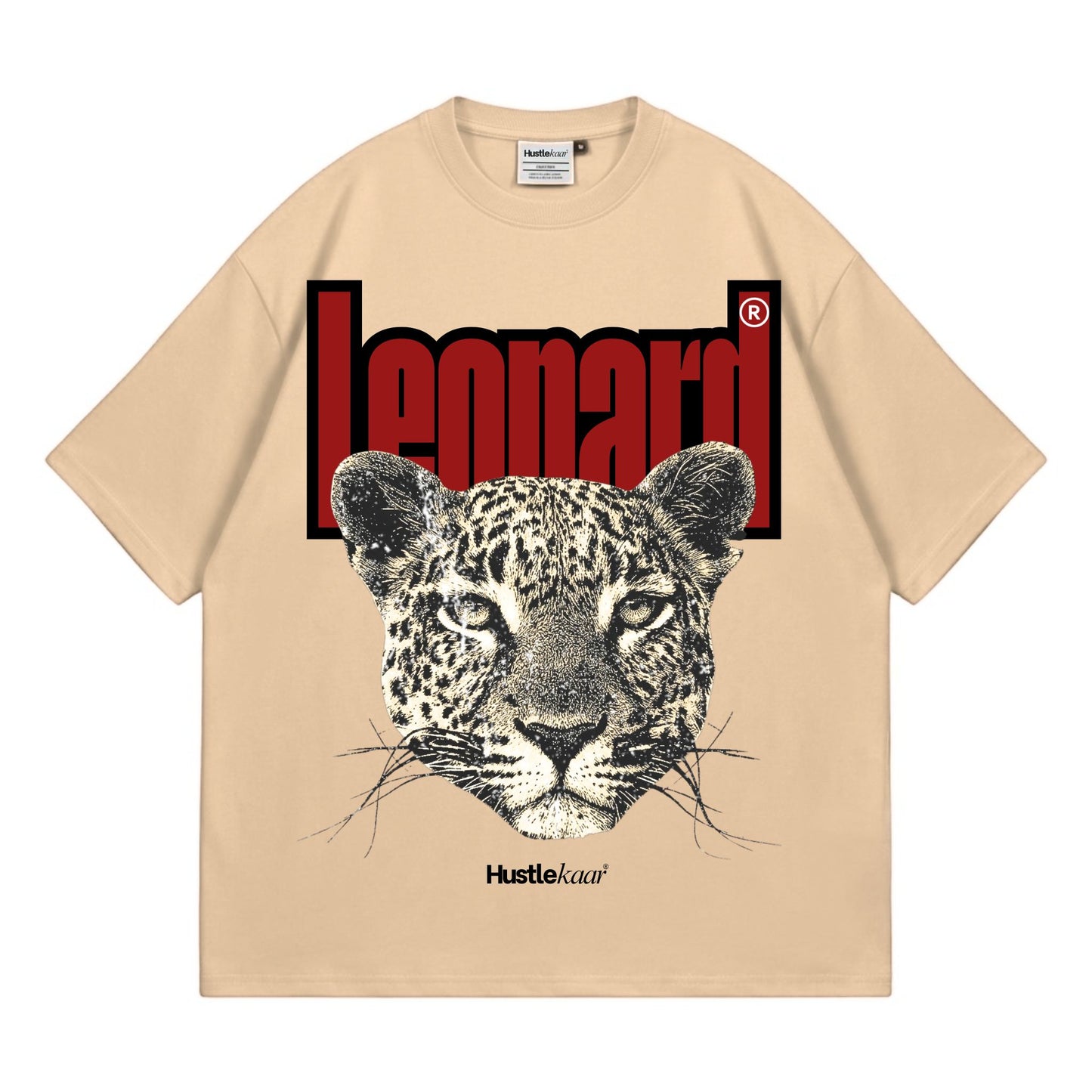Leopard Heavyweight Oversized Tee - Beige
