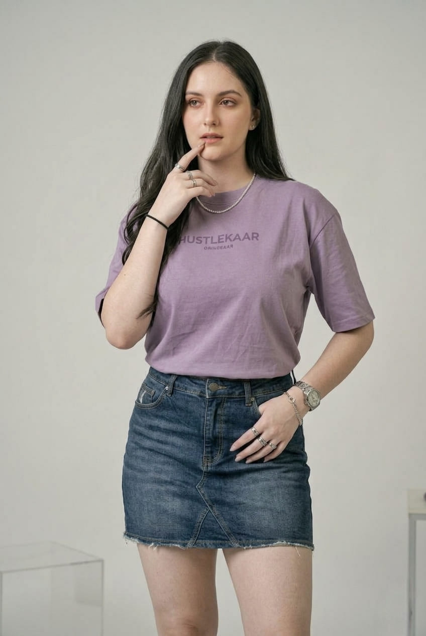 Premium Purple Essential Oversized T-shirt