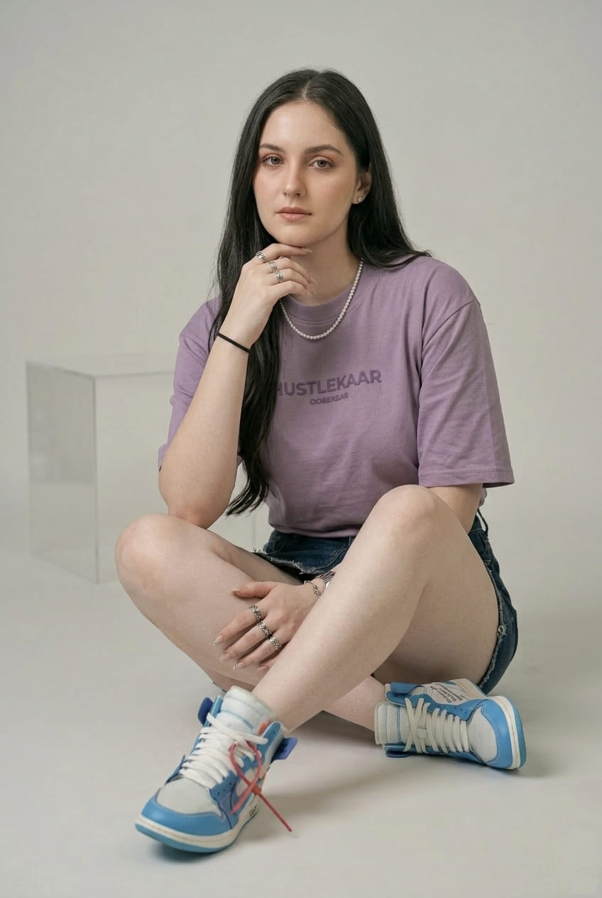 Premium Purple Essential Oversized T-shirt