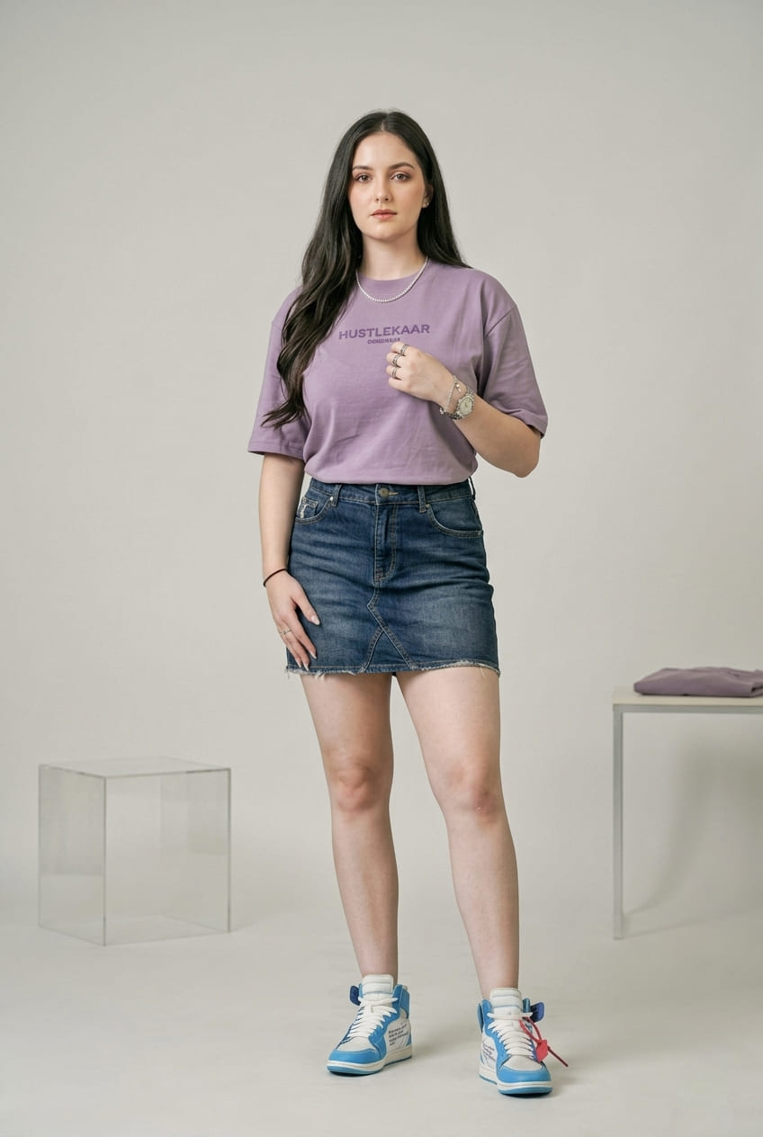 Premium Purple Essential Oversized T-shirt